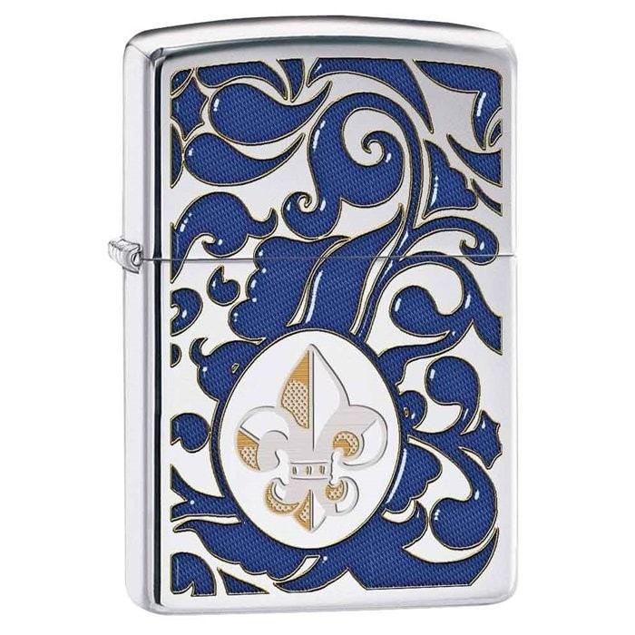 Zippo Lighter - Fleur De Lis High Polish Chrome Zippo Zippo   