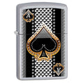 Zippo Lighter - Ace of Spades Satin Chrome Zippo Zippo   