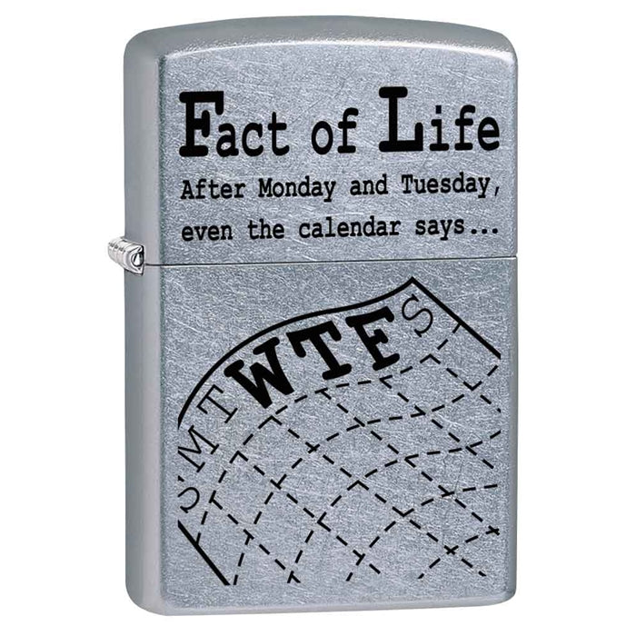 Zippo Lighter - WTF Fact of Life Street Chrome Zippo Zippo   