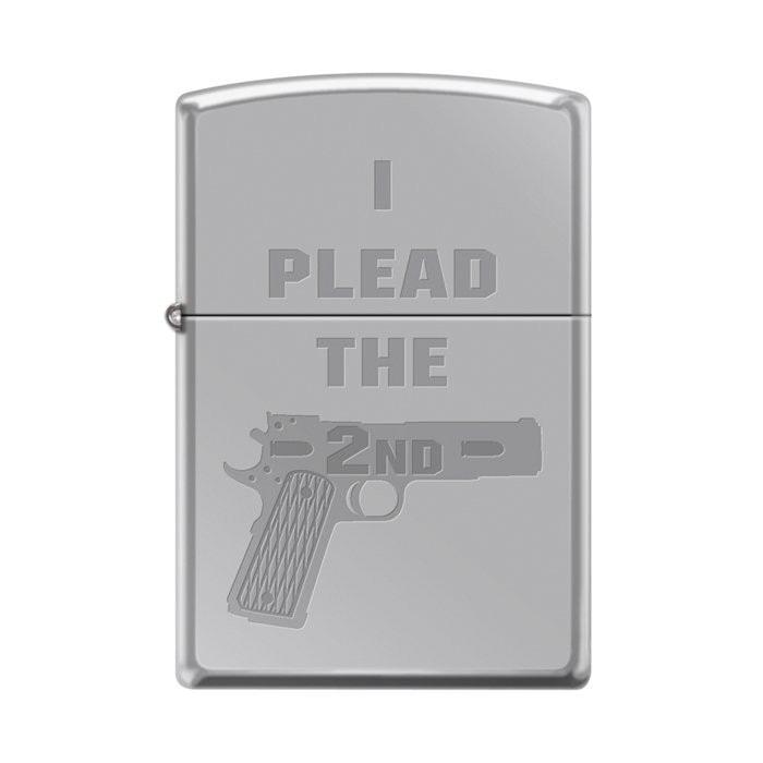 Zippo Lighter - I Plead The 2nd High Polish Chrome Zippo Zippo   