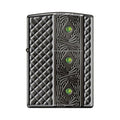 Zippo Lighter - Triple Stone Carved Heavy Walled w/ Swarovski Crystals Zippo Zippo   