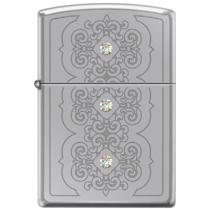 Zippo Lighter - Rotary 3 Stone Hi Polished Chrome Zippo Zippo   