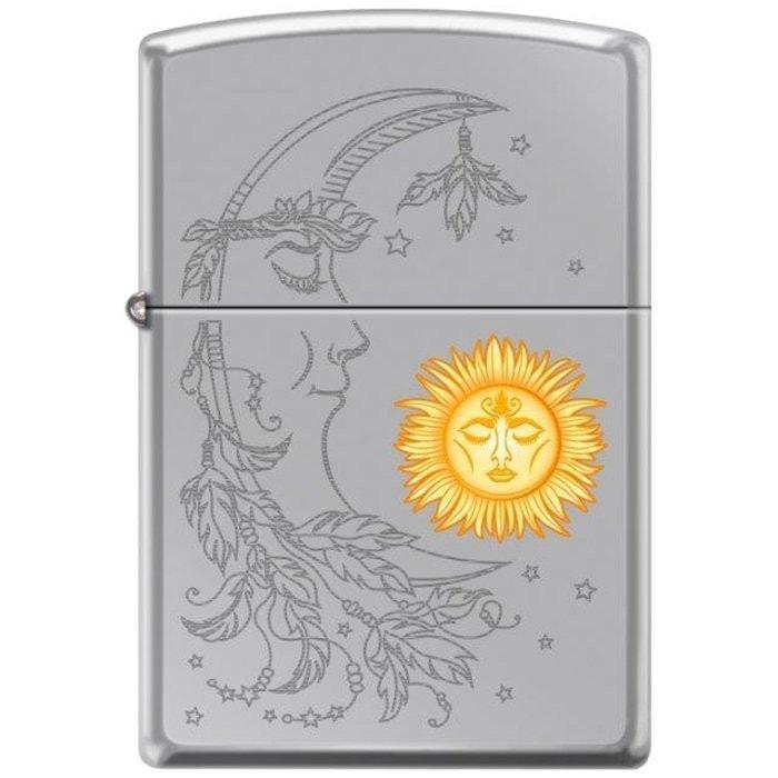 Zippo Lighter - Sun & Moon Hi Polish Chrome Zippo Zippo   