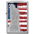 Zippo Lighter - Statue of Liberty American Flag Hi Polished Chrome Zippo Zippo   