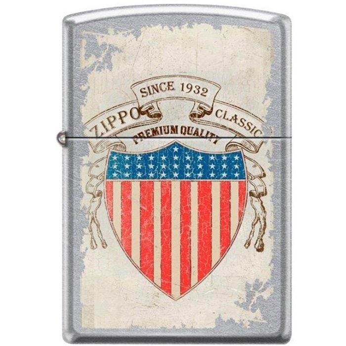 Zippo Lighter - Shield Street Chrome Zippo Zippo   