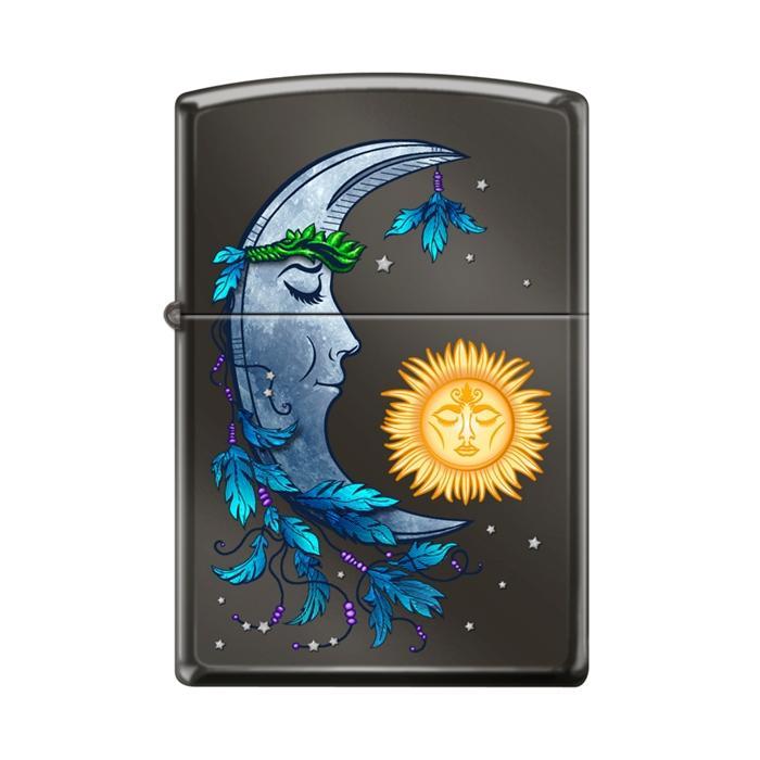 Zippo Lighter - Sun And Moon Black Ice Zippo Zippo   