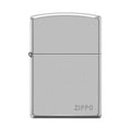 Zippo Lighter - Pipe Lighter With Logo Satin Chrome Zippo Zippo   