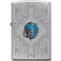 Zippo Lighter - Indian Headdress High Polish Chrome Zippo Zippo   