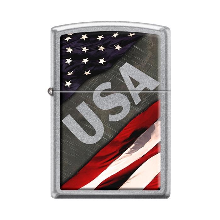 Zippo Lighter - USA Street Chrome Zippo Zippo   