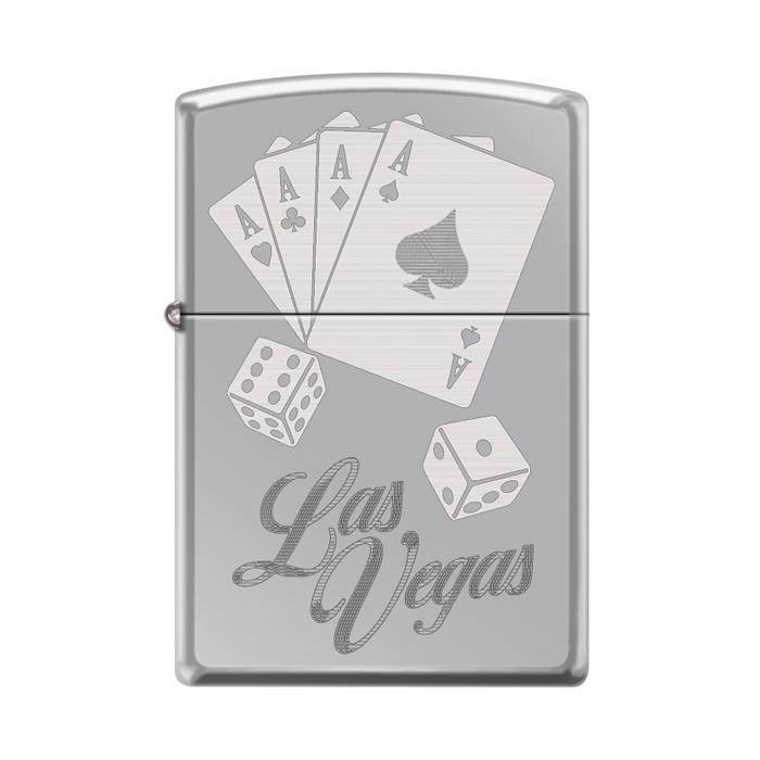 Zippo Lighter - Las Vegas Aces High Polish Chrome Zippo Zippo   