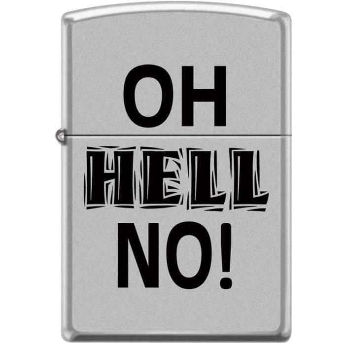Zippo Lighter - Oh Hell No Satin Chrome Zippo Zippo   