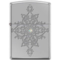 Zippo Lighter - Deep Carved Armor High Polished Chrome Zippo Zippo   