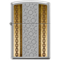 Zippo Lighter - Chains With Deep Etching Brushed Chrome Zippo Zippo   