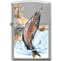 Zippo Lighter - Trout Brushed Chrome Zippo Zippo   