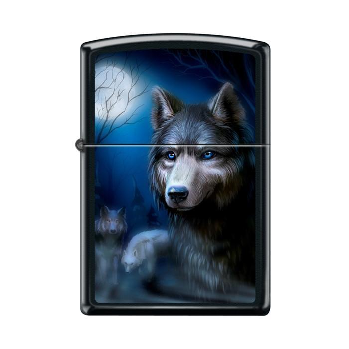 Zippo Lighter - Pack of Wolves Black Matte Zippo Zippo   