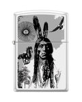 Zippo Lighter - Indian Portrait White Matte Zippo Zippo   