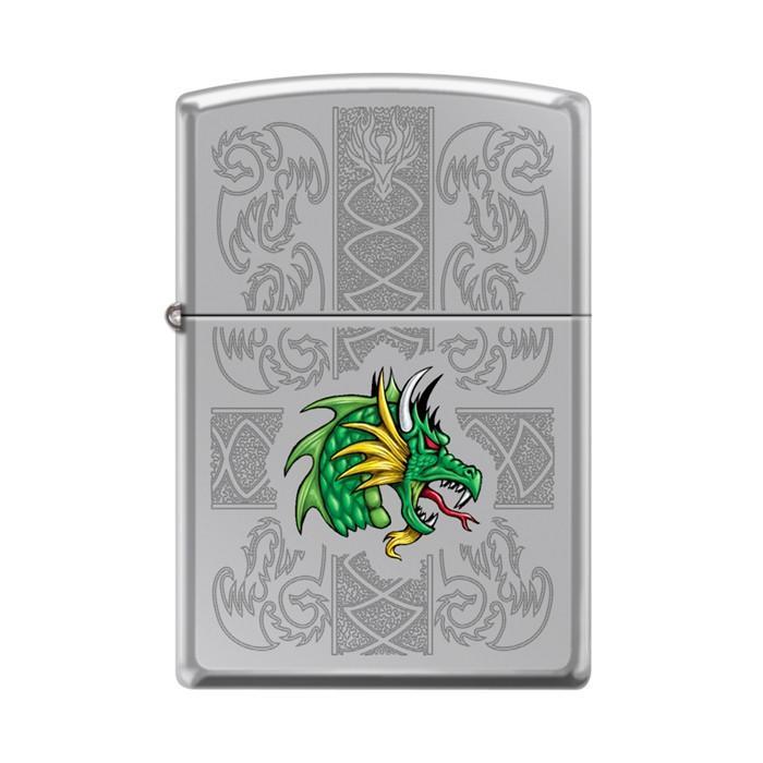 Zippo Lighter - Dazzling Dragon High Polish Chrome Zippo Zippo   