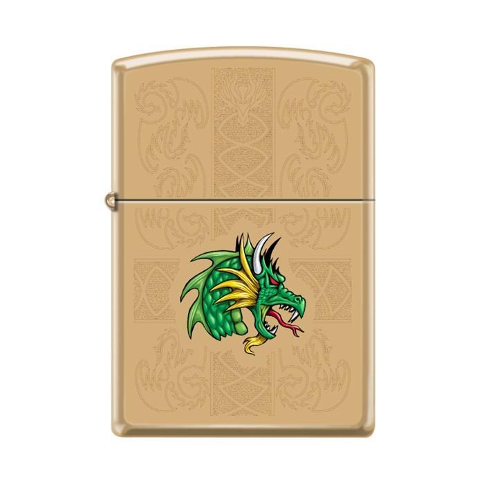 Zippo Lighter - Dazzling Dragon High Polish Brass Zippo Zippo   