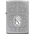 Zippo Lighter - Dazzling Dice In White High Polished Chrome Zippo Zippo   