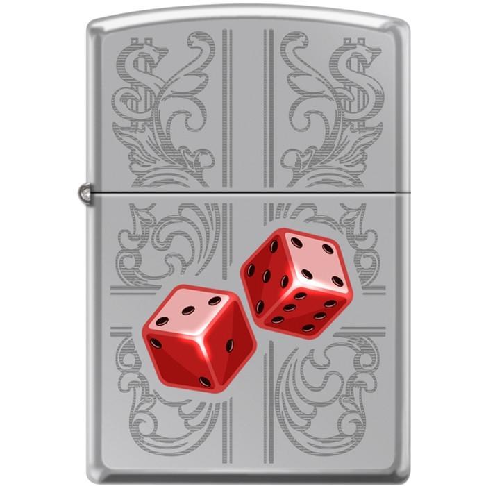 Zippo Lighter - Dazzling Dice In Red High Polished Chrome Zippo Zippo   