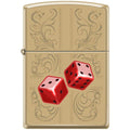 Zippo Lighter - Dazzling Dice In Red High Polish Brass Zippo Zippo   