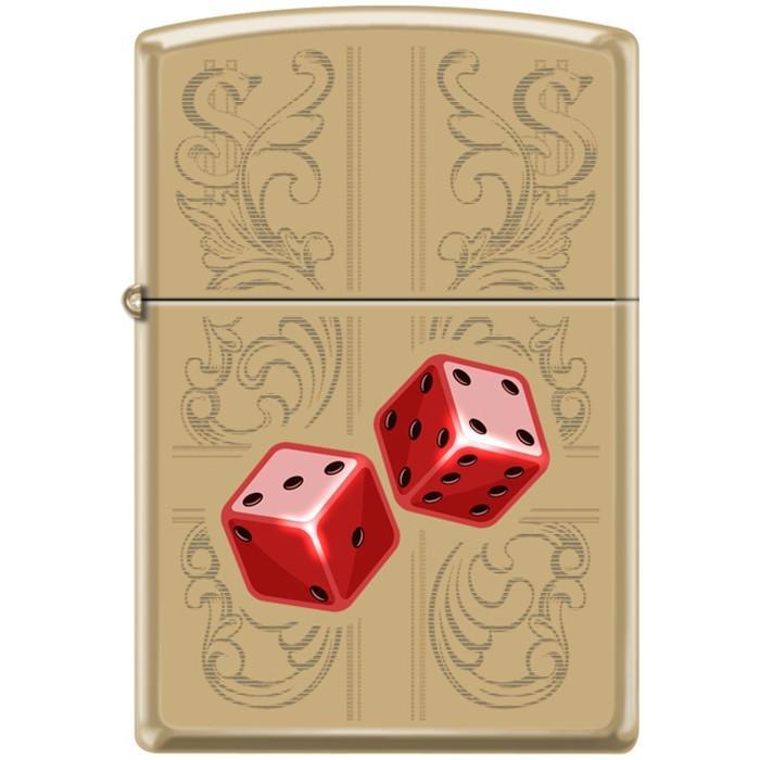 Zippo Lighter - Dazzling Dice In Red High Polish Brass Zippo Zippo   