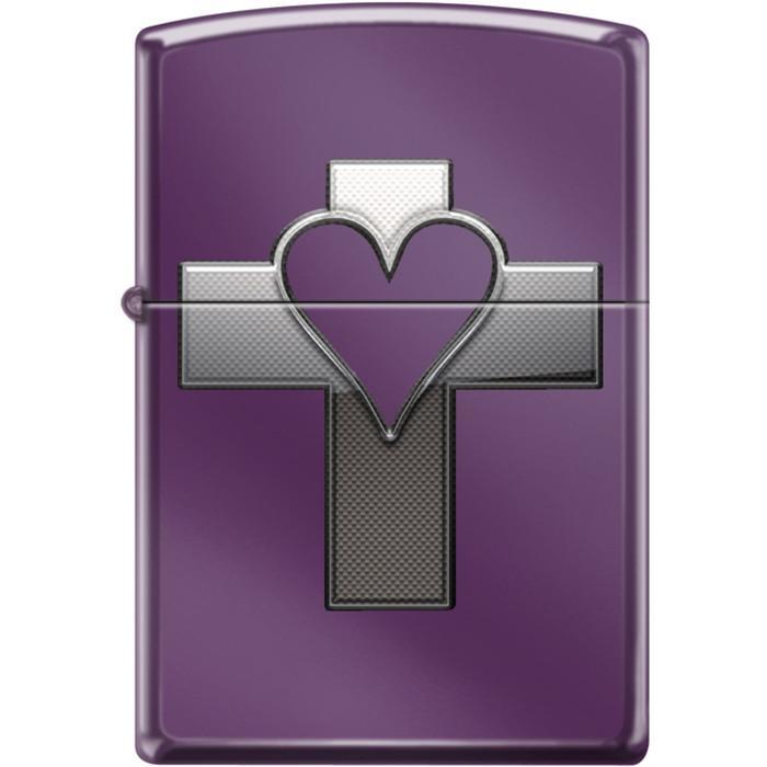 Zippo Lighter - Heart & Cross Abyss Zippo Zippo   