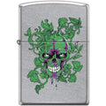 Zippo Lighter - Peeking/Laughing Skull Street Chrome Zippo Zippo   