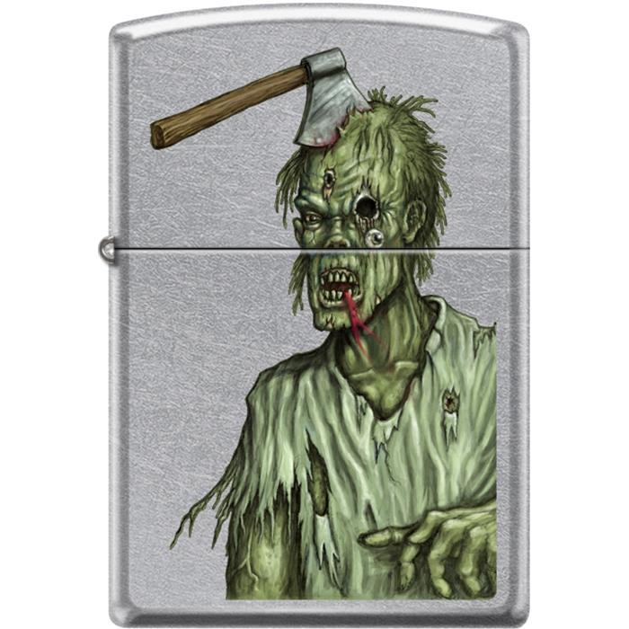 Zippo Lighter - Zombie Axe Head Street Chrome Zippo Zippo   
