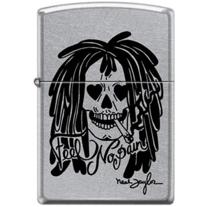 Zippo Lighter - Neal Taylor Feel No Pain Street Chrome Zippo Zippo   