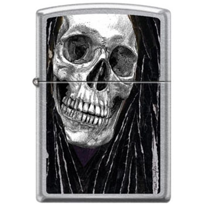 Zippo Lighter - Neal Taylor Skull Dreads Street Chrome Zippo Zippo   