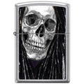 Zippo Lighter - Neal Taylor Skull Dreads Street Chrome Zippo Zippo   