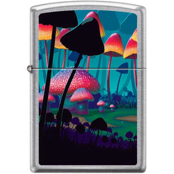 Zippo Lighter - Magic Mushrooms Street Chrome Zippo Zippo   