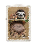 Zippo Lighter - Cute Sloth Mercury Glass Finish Zippo Zippo   