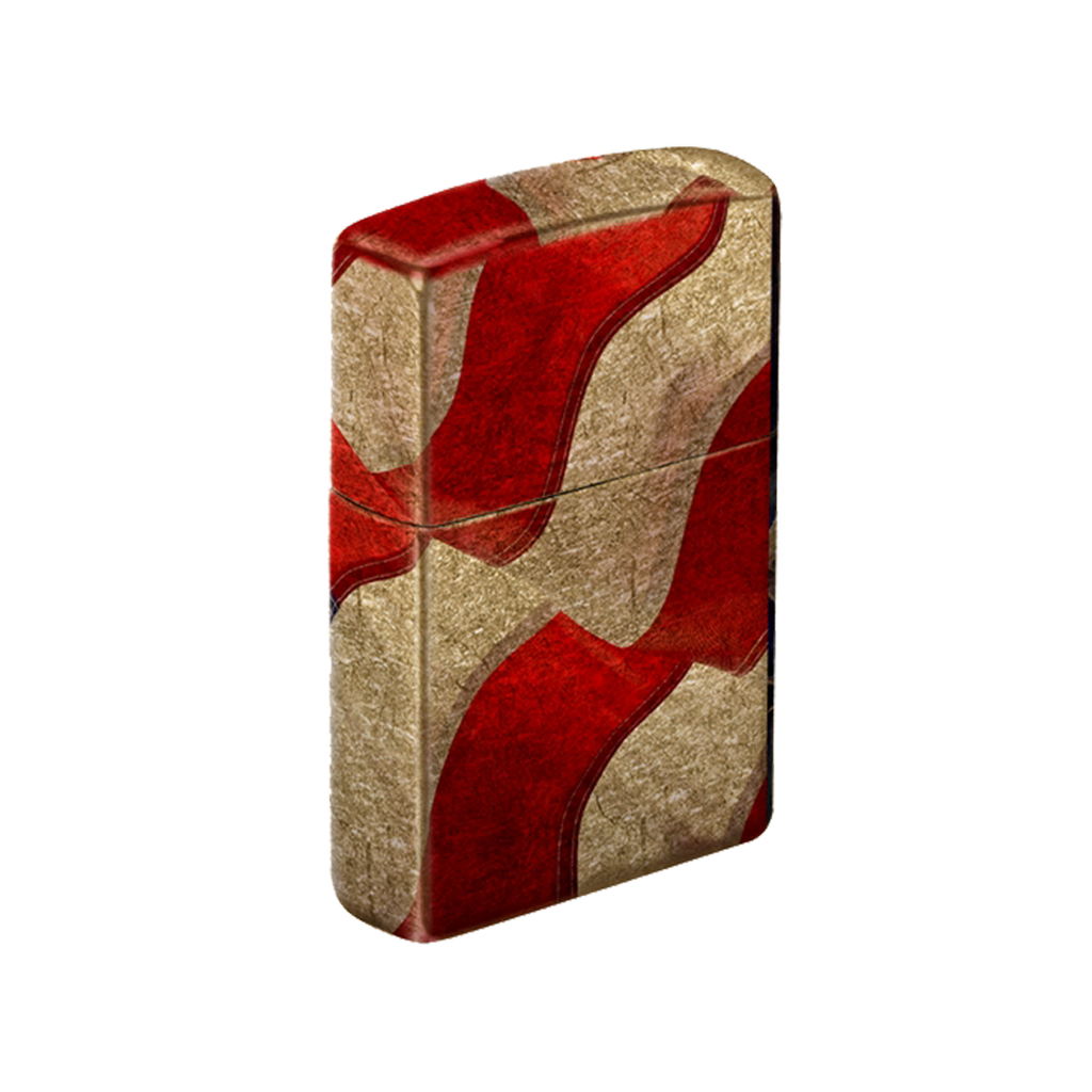 Zippo Lighter - All over American Flag Brass Finish