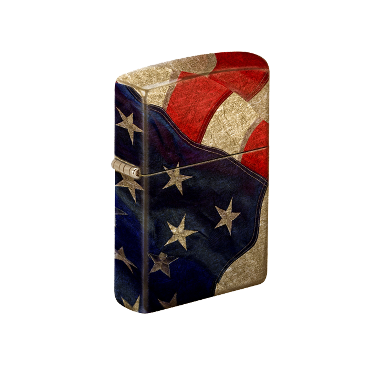 Zippo Lighter - All over American Flag Brass Finish