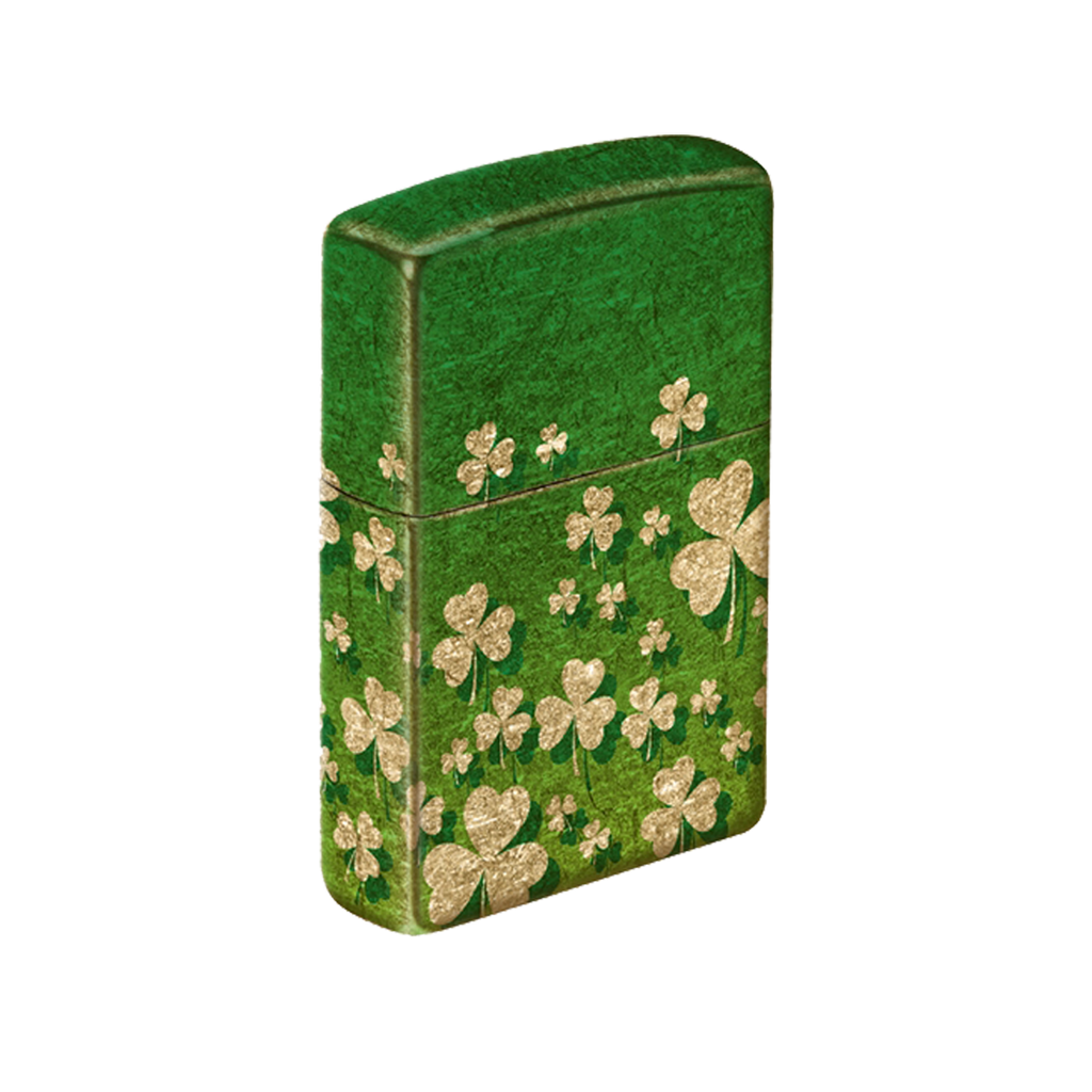 Zippo Lighter - Ombre Green Shamrock Brass Finish
