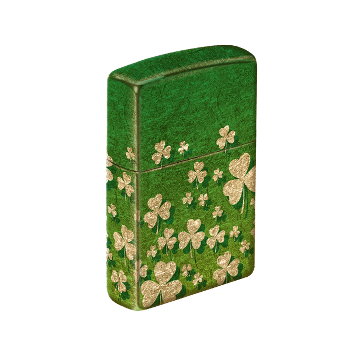 Zippo Lighter - Ombre Green Shamrock Brass Finish