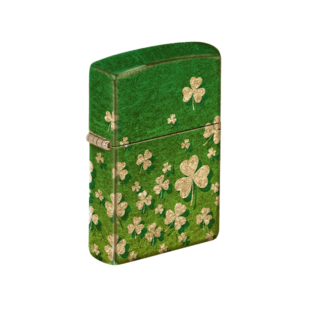Zippo Lighter - Ombre Green Shamrock Brass Finish
