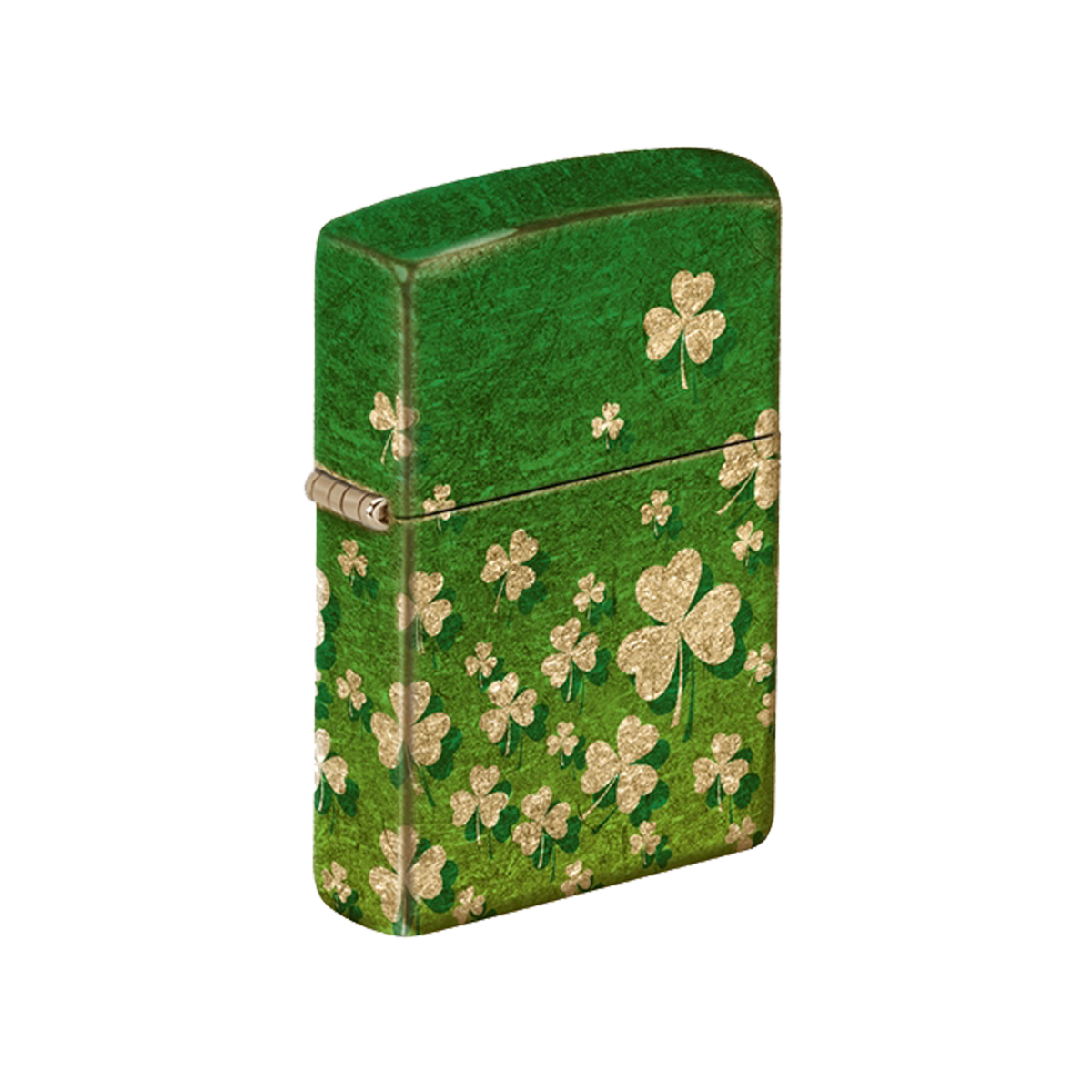 Zippo Lighter - Ombre Green Shamrock Brass Finish