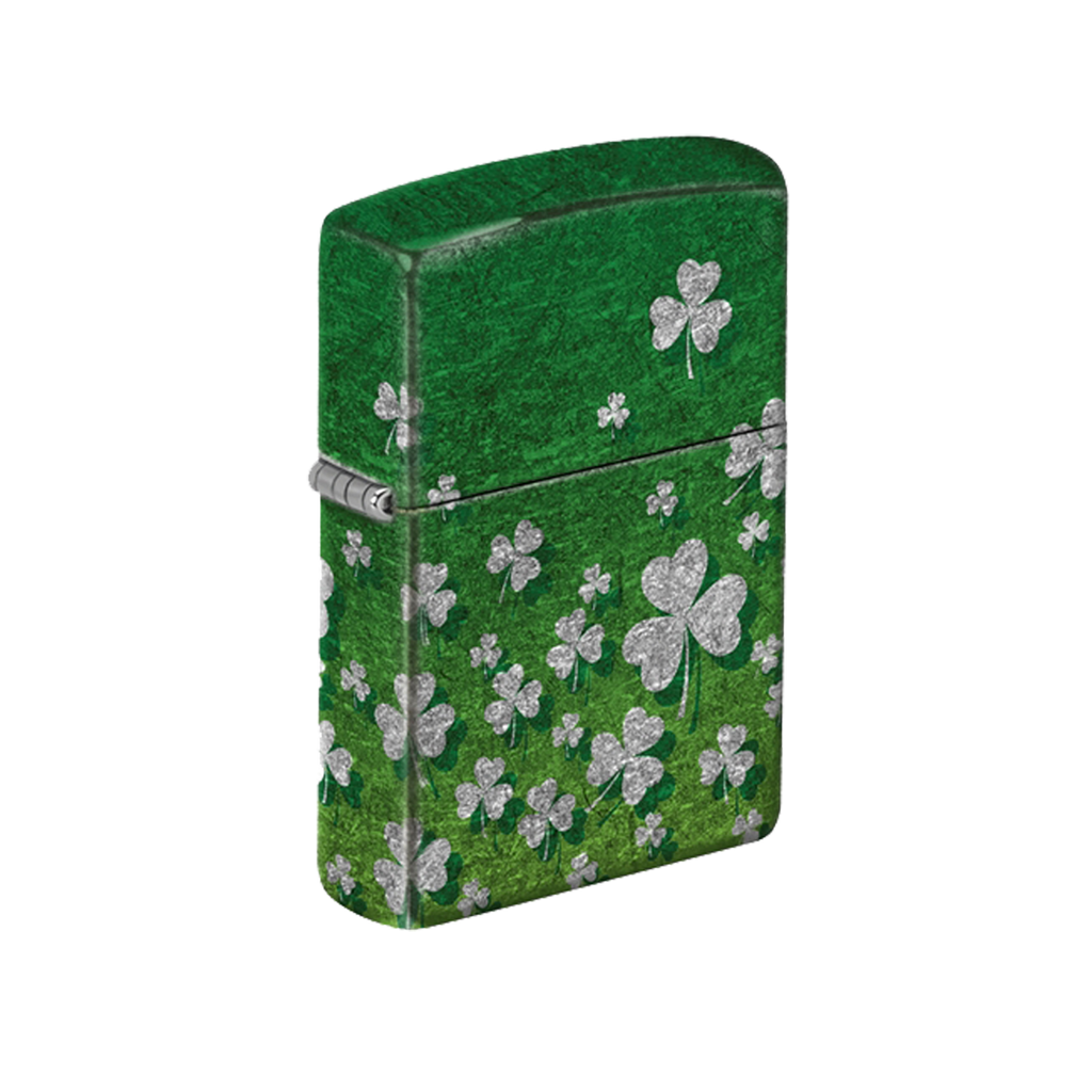 Zippo Lighter - Ombre Green Shamrock Chrome Finish