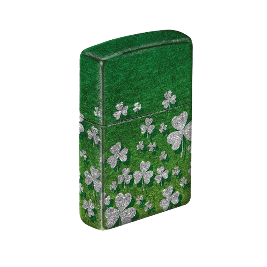 Zippo Lighter - Ombre Green Shamrock Chrome Finish