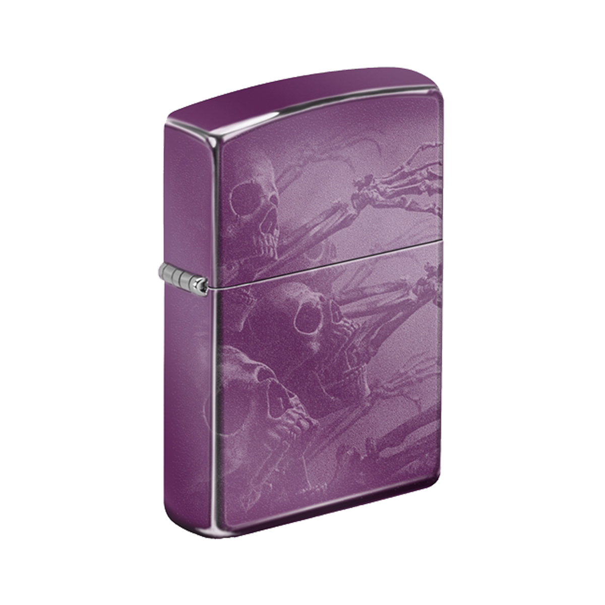 Zippo Lighter - Zombie Skeletons Purple Finish