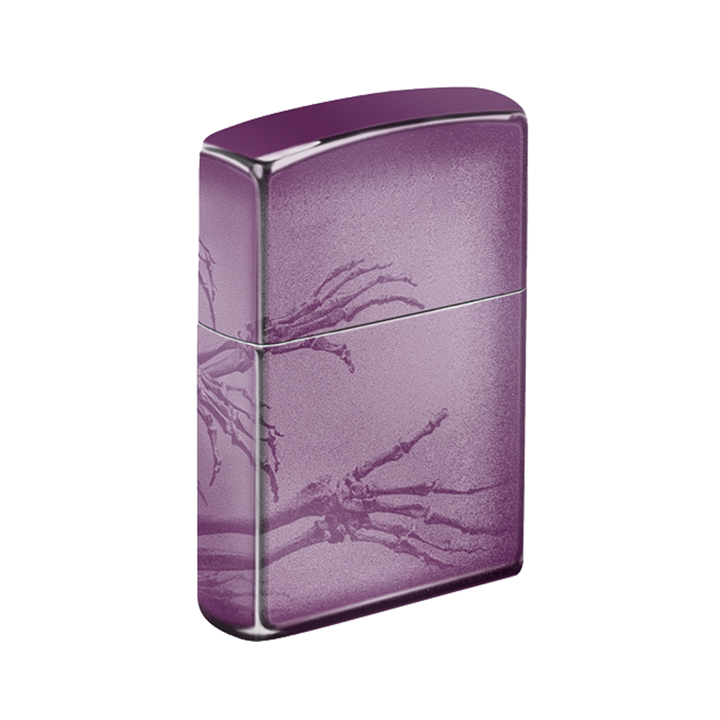 Zippo Lighter - Zombie Skeletons Purple Finish