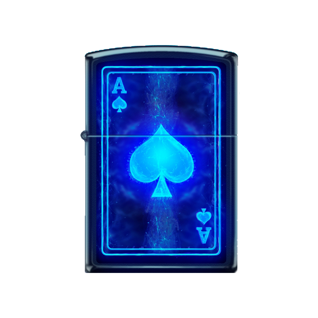 Zippo Lighter - Black Light Ace of Spades