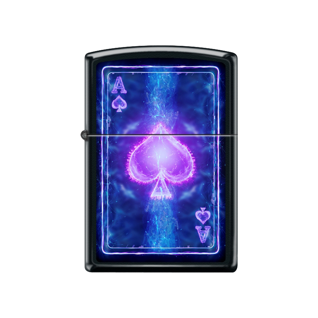 Zippo Lighter - Black Light Ace of Spades