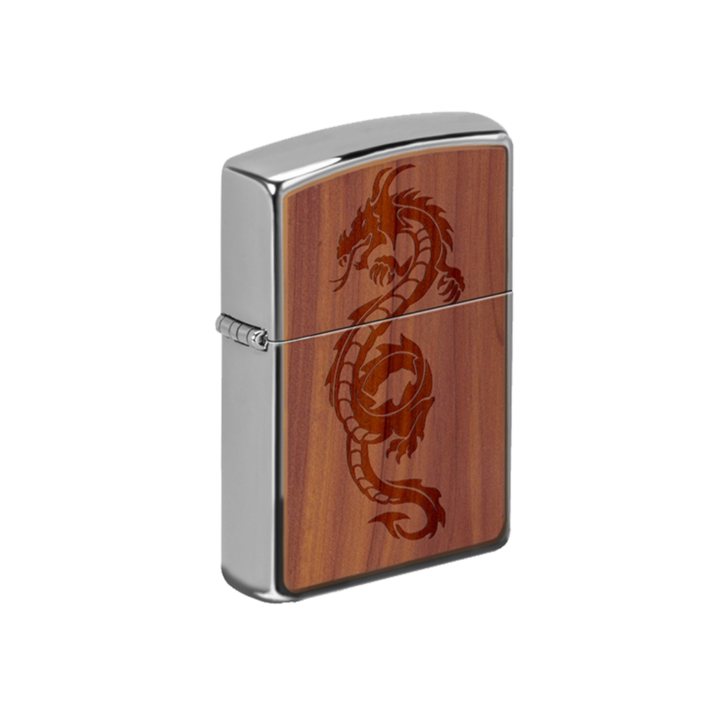 Zippo Lighter - Woodchuck Dragon on Cedar