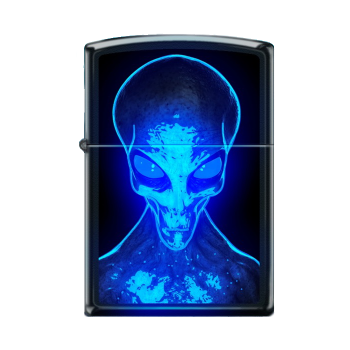 Zippo Lighter - Black Light Alien