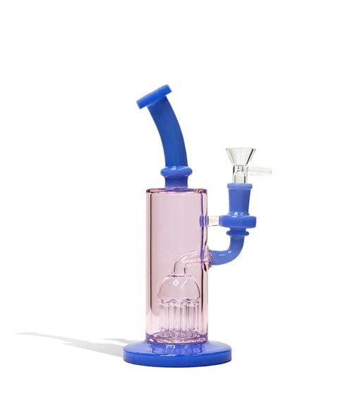 Dual Colored Water Pipe with 8 Arm Tree Perc - 9 Inch Cannabis Accessories Lighter USA Jade Blue  