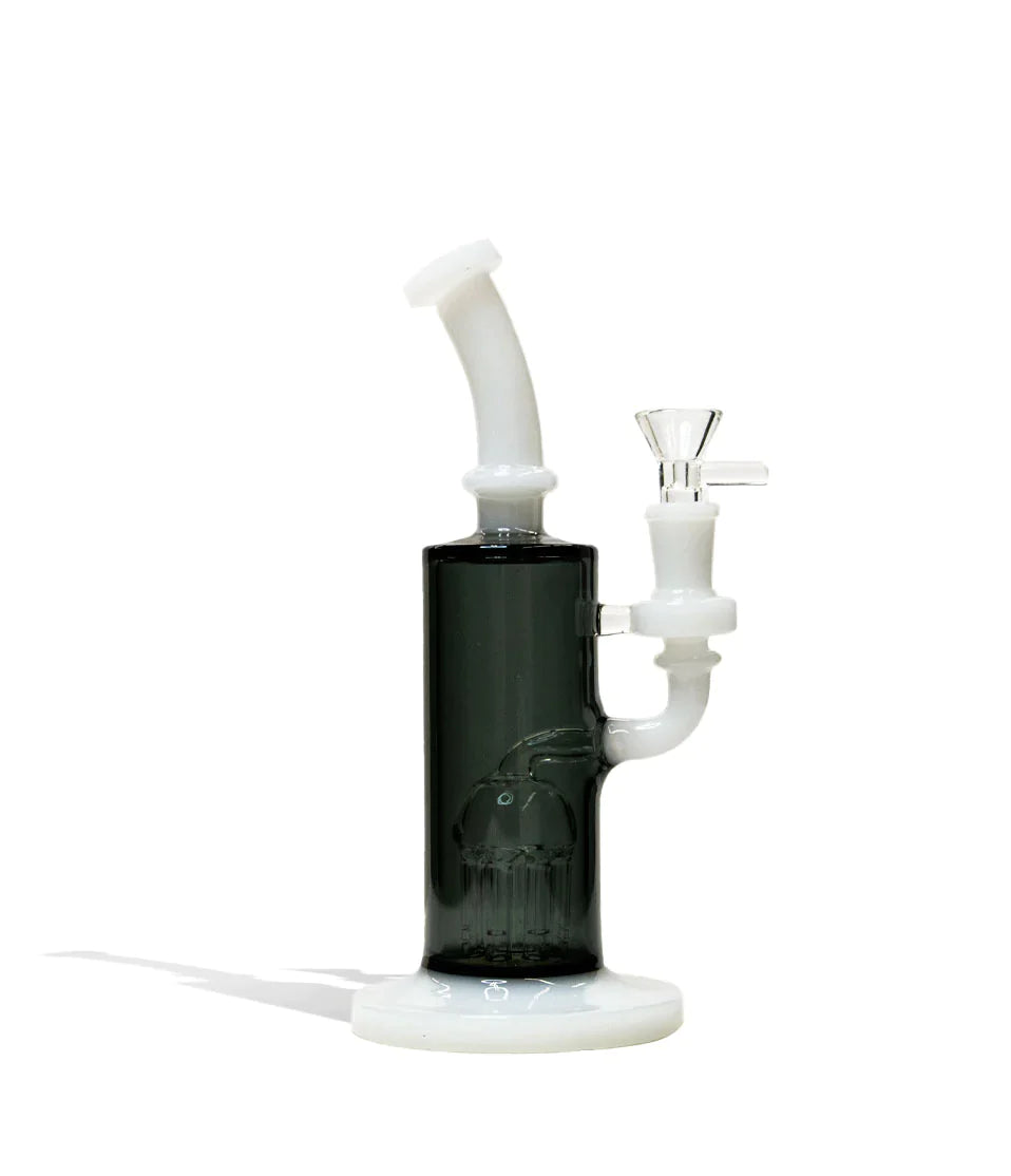 Dual Colored Water Pipe with 8 Arm Tree Perc - 9 Inch Cannabis Accessories Lighter USA White  